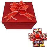 DIY 5-Layer Explosion Gift Box | Creative Surprise Box for Birthday, Anniversary, Valentine's Day | The Ultimate Thoughtful Gift Box for Photos, Chocolates & Keepsakes (Red)