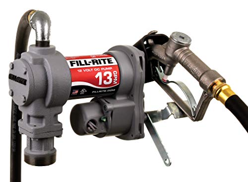 Fill-Rite SD1202G 12V DC Fuel Transfer Pump With Explosion-Proof UL/cUL Listed 1/4 HP Motor And 10 Ft. Static Wire Hose And Manual Nozzle With Suction Pipe