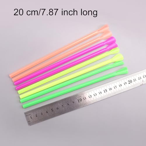 100 Pitillos con Cuchara Desechables de Plástico Flexibles 20 cm miniatura 2