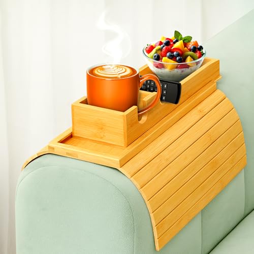 Adjustable 2-in-1 Sofa Cup Holder Tray (Fits 4.5” to 14”
