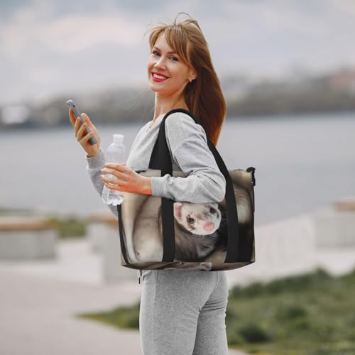 Bolsa de hombro de gran capacidad con hurones: ligereza y espacio unisex para viajar 7