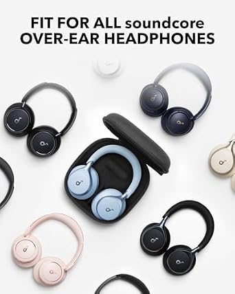 Soundcore by Anker Q20i Hybrid Active Noise Cancelling Headphones, with Headphones Case, Wireless Over-Ear Bluetooth, 40H Long ANC Playtime, Hi-Res Audio, Big Bass, Customize via an App