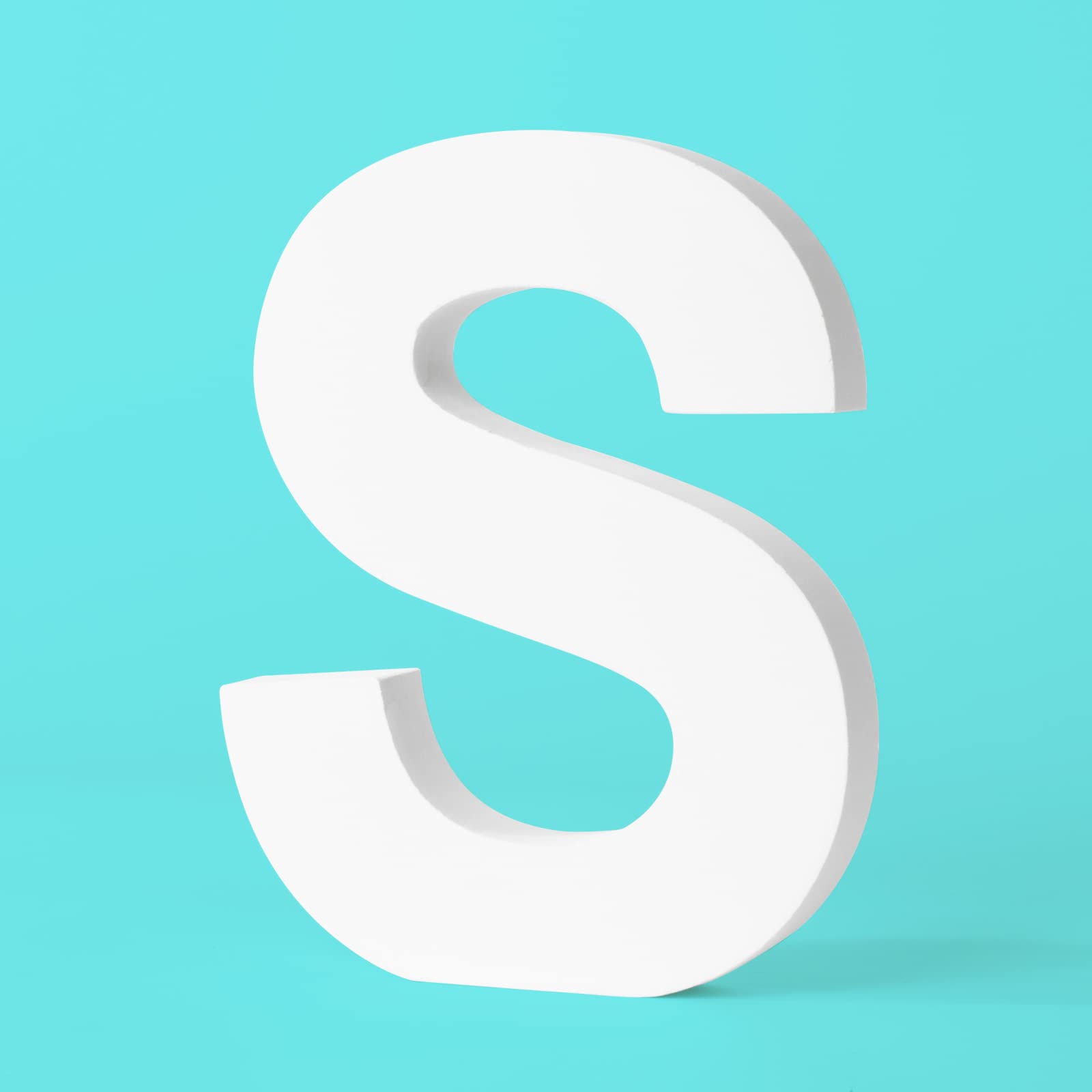 Wooden Letters 6 Inch, Unfinished Wood Letters for Wall Decor, Free Standing Letters Decorative Alphabet Marquee Letters for Home Bedroom Wedding Birthday Party DIY Craf（Letter S）