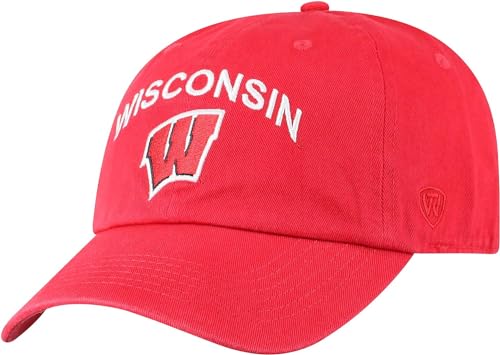 Collegiate Hats - Fitted Caps Adjustable Hats and Snapbacks Available (Adjustable Hat, Wisconsin Arch)