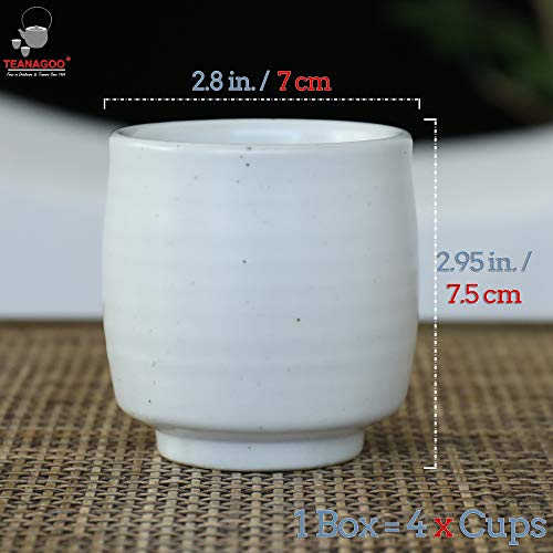 Teanagoo Chinese Tea Cup For W08, 5.8 Oz, Ruware, Ivory White, 4 Pcs/Box, Tc07, Chinese Tea Cups, Japanese Tea Cup, Green Tea Cups Japanese, Asian Tea Cups No Handles, Japanese Tea Cups Traditional #TOP1