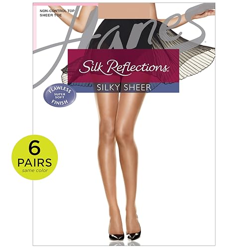 Hanes Women's Silk Reflections Non Control Toe | Silky Sheer Pantyhose4