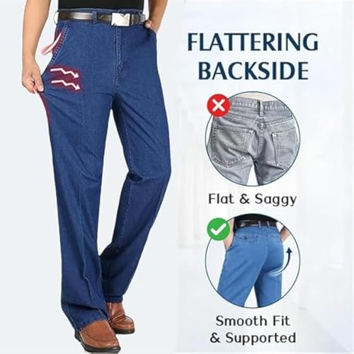 Lunifit Mens Jeans, Jettjeans3 - Men's Classic Straight Fit Stretch Jeans, Jett Jeans Stretch for Older Men4