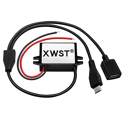 DC DC 8V-40V 12V 24V auf 5V Spannungswandler Female and Micro USB 3A 15W Wandler | Adapter Anschluss für Auto Motorrad Fahrrad E-Bike | Stromrichter Ladegerät Buck Converter Cover