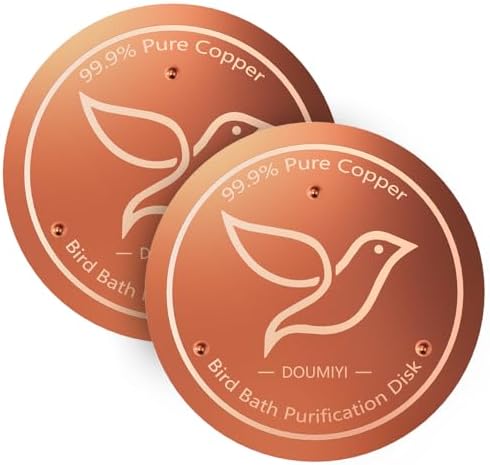 Bird Bath to Prevent Mosquitoes - 5 Surprising Options You’ll Love 8 DOUMIYI 2-Pack Bird Bath Copper Disk, 0.6mm Thick 99.9% Pure Copper Cleaning Disk with Triple-Point Support, Safe Nature’s Purifier Clean Water All Season, Universal for Outdoor Birdbaths Bowls