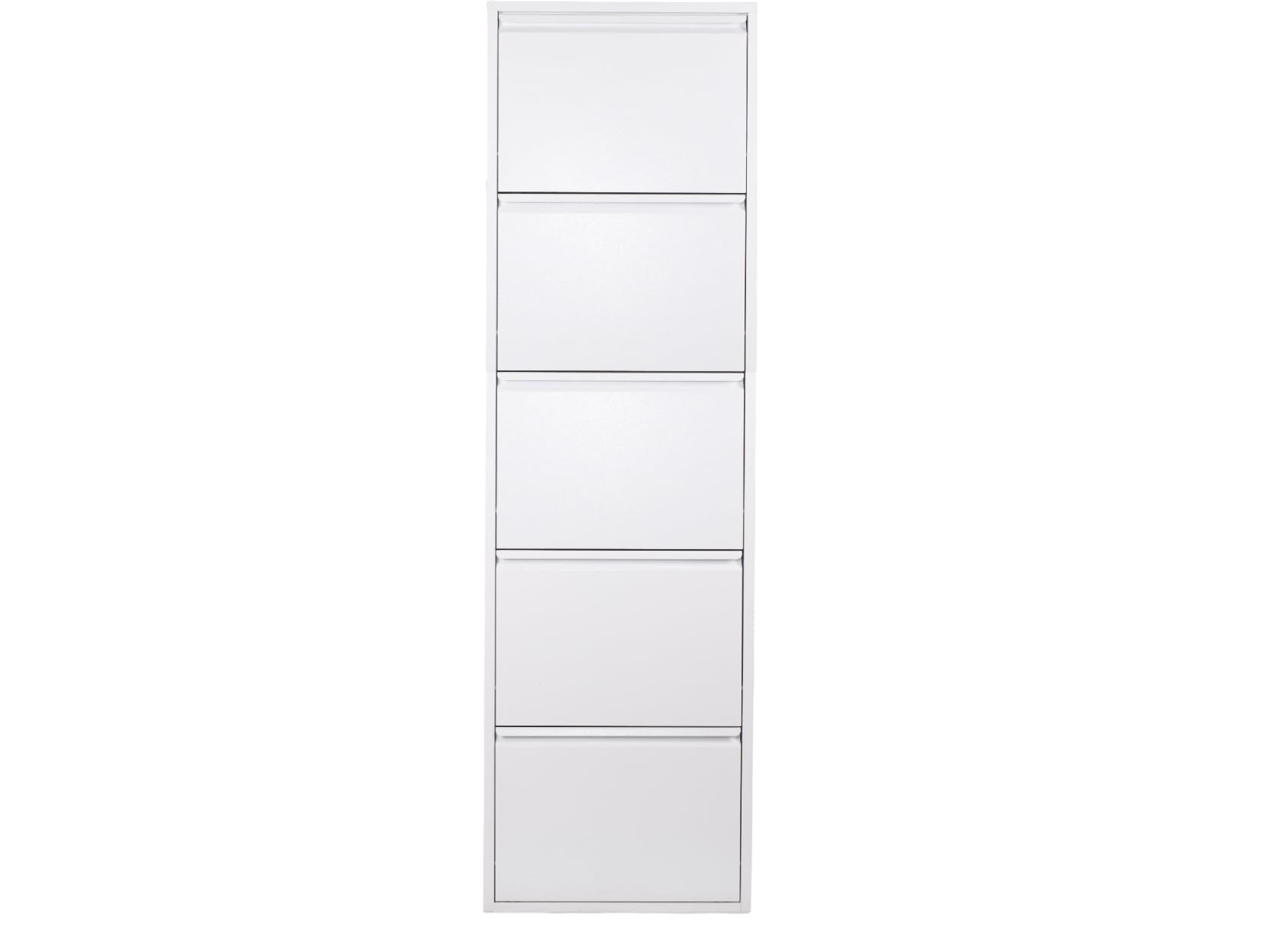 GENTILIN DESIGN Scarpiera Salvaspazio Slim 5 Ante, Portascarpe a Ribalta in Metallo Bianca, Già Montata, Interni/Esterni, P 13,5 x L 50 x H 170 cm