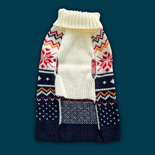 Cozy Acrylic Dog Sweater for Outdoor Adventures—Breathable & Insulating Knit—Classic Fit—Backpacking Gear for Dogs—Dog Hiking Gear—Dog Camping Gear (Medium, Nordic) by Happy Trails PNW - Image 3