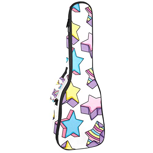 Sac ukulélé ténor étanche rembourré à motif stras colorés pour concert