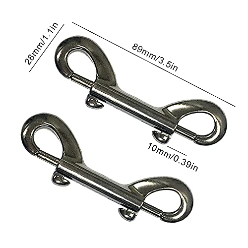 Xihuimay Pack of 4 Double Ended Bolt Snap Hook 3.5" Zinc Alloy Spring Hook Nickel Plated Metal Clips Trigger Chain Clips Multipurpose Hardware Buckle for Horse Tack Dog Leash Garage Use Black - Image 2