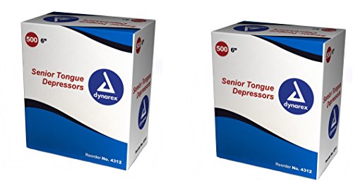 Dynarex xBUqdu Tongue Depressor, Senior, 6 Inches, Non-Sterile, 500 Count (2 Pack)