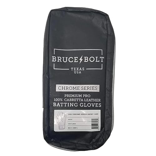 BRUCE BOLT Chrome Series Short Cuff Black Batting Glove - Black Youth Small