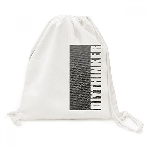 Sac drawstring voyage tissu lin gris toile abstraite contre l'encombrement