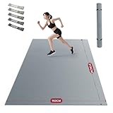 HAPBEAR エクササイズマット 8mm 厚手 大判 ヨガマット 高密度PVC 滑り止め 防音 衝撃吸収 トレーニングマット ホームジム 家族用 おしゃれ カラー (グレー, 213x152x0.8cm)