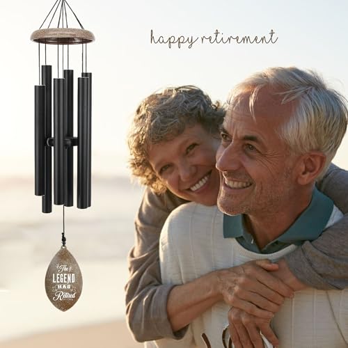 Image of ASTARIN Personalized Happy Retirement Gift, Custom Name Retirement Wind Chimes for Women Men, 35 inch Large Deep Tone Wind Chime Retire Gifts for Teacher Husband Friends Parents
