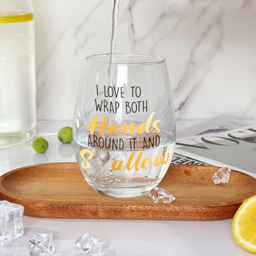 Ymzkpoa I Love to Wrap Both My Hands Around It and Swallow,Funny Stemless Wine Glass for Women Men Friends Wife Sister,Gag Wine Glass Birthday Christmas Gifts for Her -37 by Ymzkpoa - Used condition - Image 5
