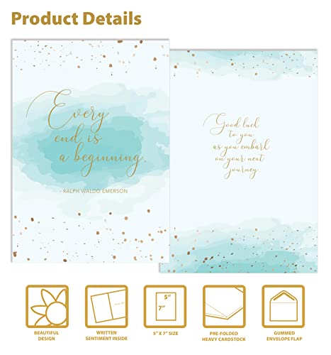 Better Office Products Farewell Goodbye Card With Envelope, Elegant Metallic Foil Design, Will Miss You Card, Coworker Goodbye Retirement Card, Classic 5 X 7 Inch Size (Gold Metallic) #TOP7