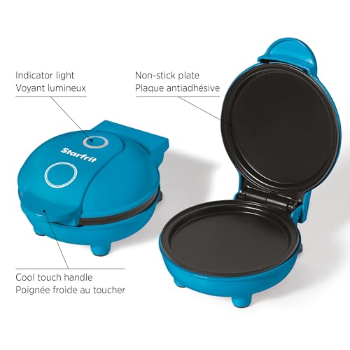 Starfrit Electric Mini Pancake Maker - 4" Non-Stick Cooking Surface - Easy to Use & Clean - Blue - 300W by Starfrit - Image 2