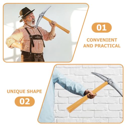 DEARMAMY 3Pcs Foam Pickaxe Halloween Dwarf Cosplay Pickaxe Spade Cosplay Gnome Accessories Foam Pickaxe Prop for Carnival Costumes Stage Performance - Thumbnail 5
