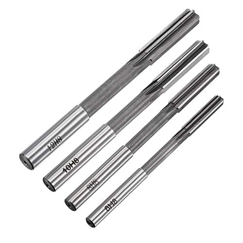 Uxcell Chucking Reamer Set Lathe Machine Reamer Straight Flute Milling Cutter High Speed Steel H8 Tolerance (6Mm 8Mm 10Mm 12Mm) 4Pcs #TOP5