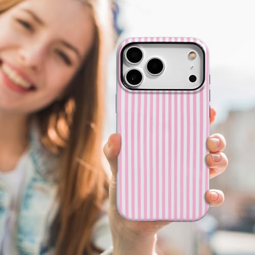 Fycyko for iPhone 17 Pro Max Case Striped Cute Aesthetic Fashion Phone Case Glossy Protective Cover for iPhone 17 Pro Max-Pink by Fycyko - Image 4
