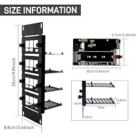 GeeekPi 10 Zoll 2U Rack Mount für Raspberry Pi 5, mit 4PCS PCIe auf M.2 NVMe SSD Adaptern, kompatibel mit DeskPi RackMate T1/T0/T2/T0 Plus/T1 Plus/TL1 & 10-Zoll-Serverschrank – Ansicht 6