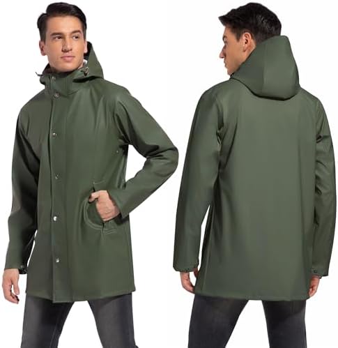 UNIQUEBELLA Veste De Pluie Homme Imperméable Avec Capuche - Respirante, Coupe-Vent Et Légère Pour Plein Air