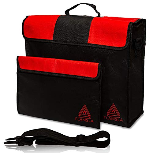 Flamsla Fireproof Safe Bags - Best 2pc Set of XL LARGE Fireproof Document Bags (15