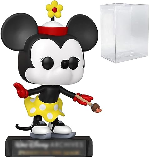 POP Disney Archives: Disney: Minnie Mouse - Minnie on Ice (1935) Funko Vinyl Figure (Bundled with Compatible Box Protector Case), Multicolored, 3.75 inches