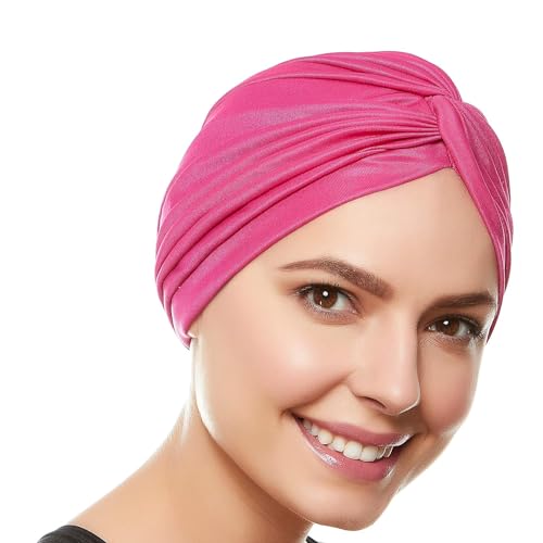 Women Bathing Caps Bathing Turban Swim Caps Long Short Hair Swimming Polyester Pleated for Ladies Soft Beanie Cap Ear Protection Swimmers Swimming Cap Hat Non-Waterproof