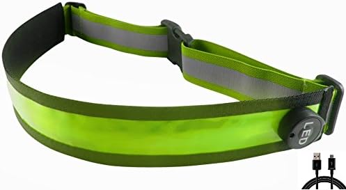 Illumibelt - #1 USB Rechargeable LED Reflective Belt for Running + Free E-book, Cycling, Walking, Night Safety for Men, Women & Kids, Lightweight, Comfortable, Adjustable