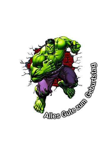 Für den Geburtstag ein Tortenbild, Zuckerbild mit dem Motiv: Hulk, Essbares Foto für Torten, Tortenbild, Tortenaufleger Ø 20cm 6301aa Cover