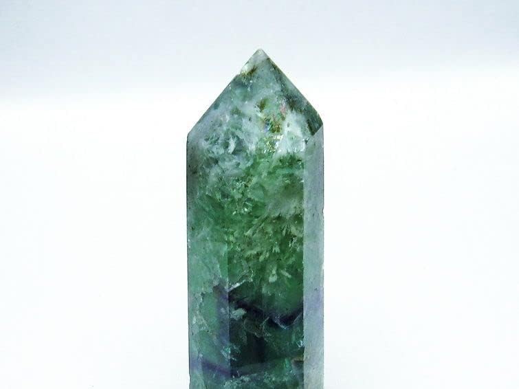 【東昇天然石】エンジェルフェザー フローライト 六角柱 一点物 142-5584