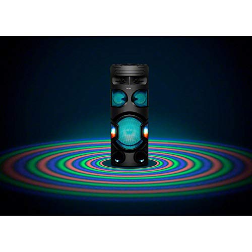 Mini System MHC-V72D tipo torre com DVD, conexão HDMI ARC para TV, Iluminação 360° e controle por ge