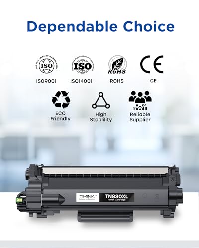 Image of Compatible TN830XL TN830 Toner Cartridge for HL-L2460DW, 4 Pack | High Yield TN830XL Black Toner Work with Brother DCP-L2640DW, MFC-L2820DW, HL-L2405W, HL-L2400D, 12,000 Pages, ISO Certified