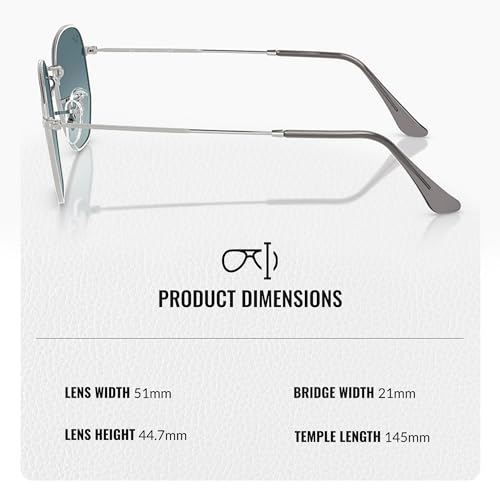 Image of Ray-Ban RB3548N HEXAGONAL FLAT LENSES Square-Round Shape Sunglasses for Men & Women with Official Eyewear Kit