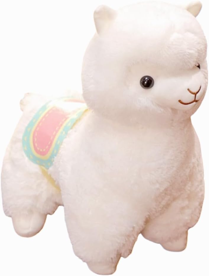 XIYUAN 13.8inch White Alpaca Plush Hug Pillow Toy Alpaca Doll Toys Llama Plushie Stuffed Animal Llamacorn Plushie Doll Toy Soft Fluffy Cushion and Gift