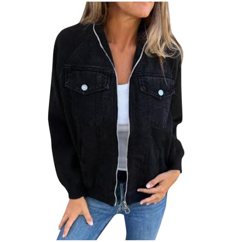 Veste en jean femme longue stretch légère manches longues casual