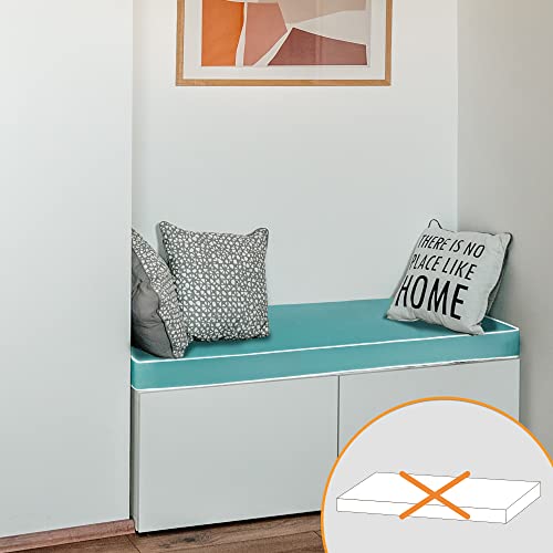Pnp Fkjp 1 Pack Outdoor Cushion Washable Covers 48" X 18" X 3"Inch, Water-Resistant Seat Slipcovers, Patio Furniture Covers With Zipper And Tie, Aqua Blue 【Only Cover】 #TOP6
