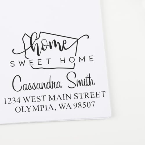 Duo Hand Washington Home Sweet Home Square Address Stamp