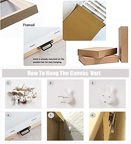 Sunysuby 5Pcs/Set 5 Piece Home Sign Country Cottage Style Beige Homely Wood Grain Elegant Large Framed Canvas Wall Art Artwork On Stretched Canvas Contemporary Print Oil Painting Décor Picture Decoration For Home Bedroom Living Dining Room Office Ready To Hang (Home Love, W50" X H24") #TOP5