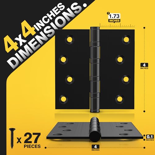 KOLET Ball Bearing Door Hinges, 4 x 4 Inches, Matte Black, 3 Pack by Kolet - Used condition - Image 3