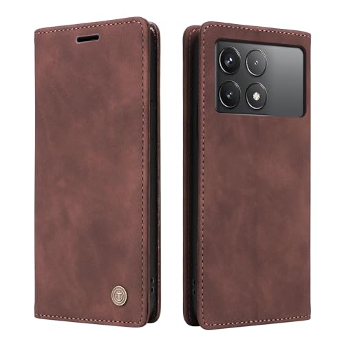 �Ή��@�� for Xiaomi Poco F6 Pro,�Ή��@�� for Redmi K70 / K70 Pro �t���b�v�L�b�N�X�^���h�iPU���U�[�j���C�J���J�[�h�X���b�g �E�H���b�g�X�^�C���ی�P�[�X Brown2