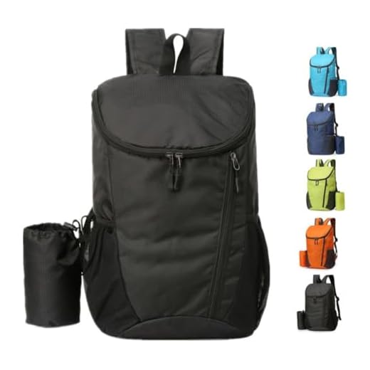 AUUEYY Portable Foldable Backpack Folding Mountaineering Bag, Ultralight Outdoor Cycling Rucksack, Travel Hiking Knapsack (Black)