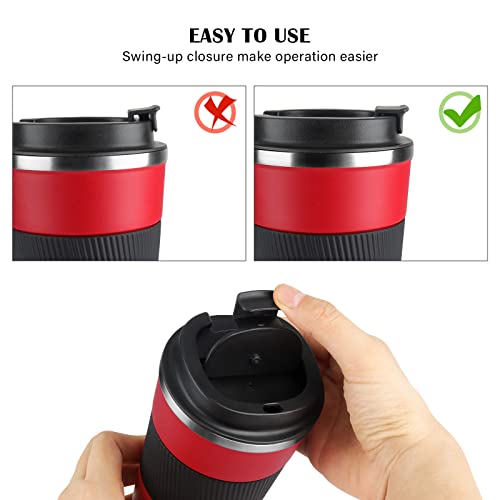 12Oz Travel Mug, Momsiv Insulated Coffee Cup With Leakproof Lid, Vacuum Stainless Steel Double Walled Reusable Tumbler For Hot And Cold Water Coffee And Tea In Travel And Car #TOP2