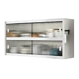 LUNAIZHUO Armadietti da Cucina in Acciaio Inox a Parete con Anta Scorrevole in Acrilico, Grande Capacità, Adatti Anche per Bagno, Garage e Ufficio(120x30x70cm/47x12x28in)