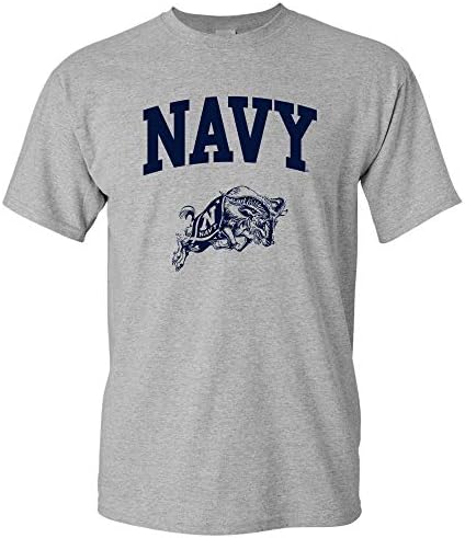 UGP Campus Apparel AS03 - Navy Midshipmen Arch Logo T-Shirt - Small - Sport Grey